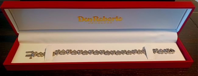 Single row hearts tennis bracelet from Don Roberto Jewelers