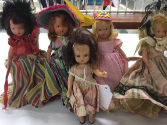 Five storybook dolls