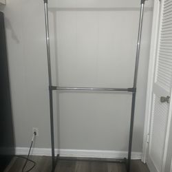 Double rack extended space portable closet