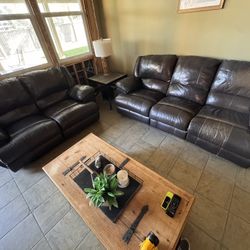 Leather Reclining Sofa & Loveseat