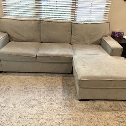 Gray 94'' 2 Piece Left Arm Facing Pop-Up Sleeper Chaise Sectional (Bob’s Furniture)
