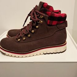 Women's Cole Haan Grand Explore Brown & Red Suede Boots