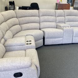 New 116x116 Fabric Recliner Sectional Couch / Free Delivery 