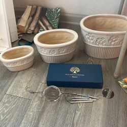 Set Of 3 Ceramic Pots