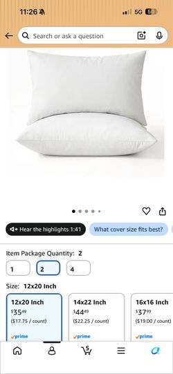 Throw pillow inserts