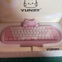 yunzii c68 pink cat keyboard 