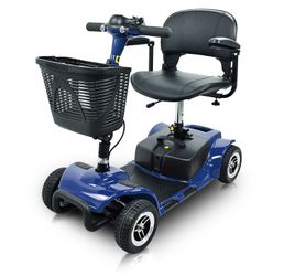 eLifecenter 4 Wheels Mobility Scooter Power FoldingTravel Wheelchair Scooter W/ Swivel Seats