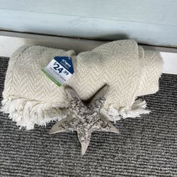 Outdoor Throw Blanket decor and sea shell
