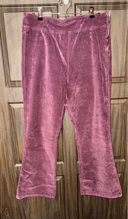 Free People Mauve Velvet Flare Pants with Side Zipper