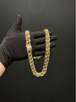 Big 14K Gold filled Versace border chino link chain
