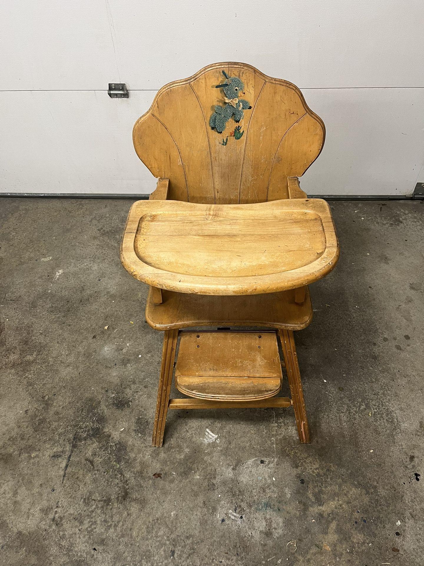 1940’s - 50’s Solid Wood High Chair