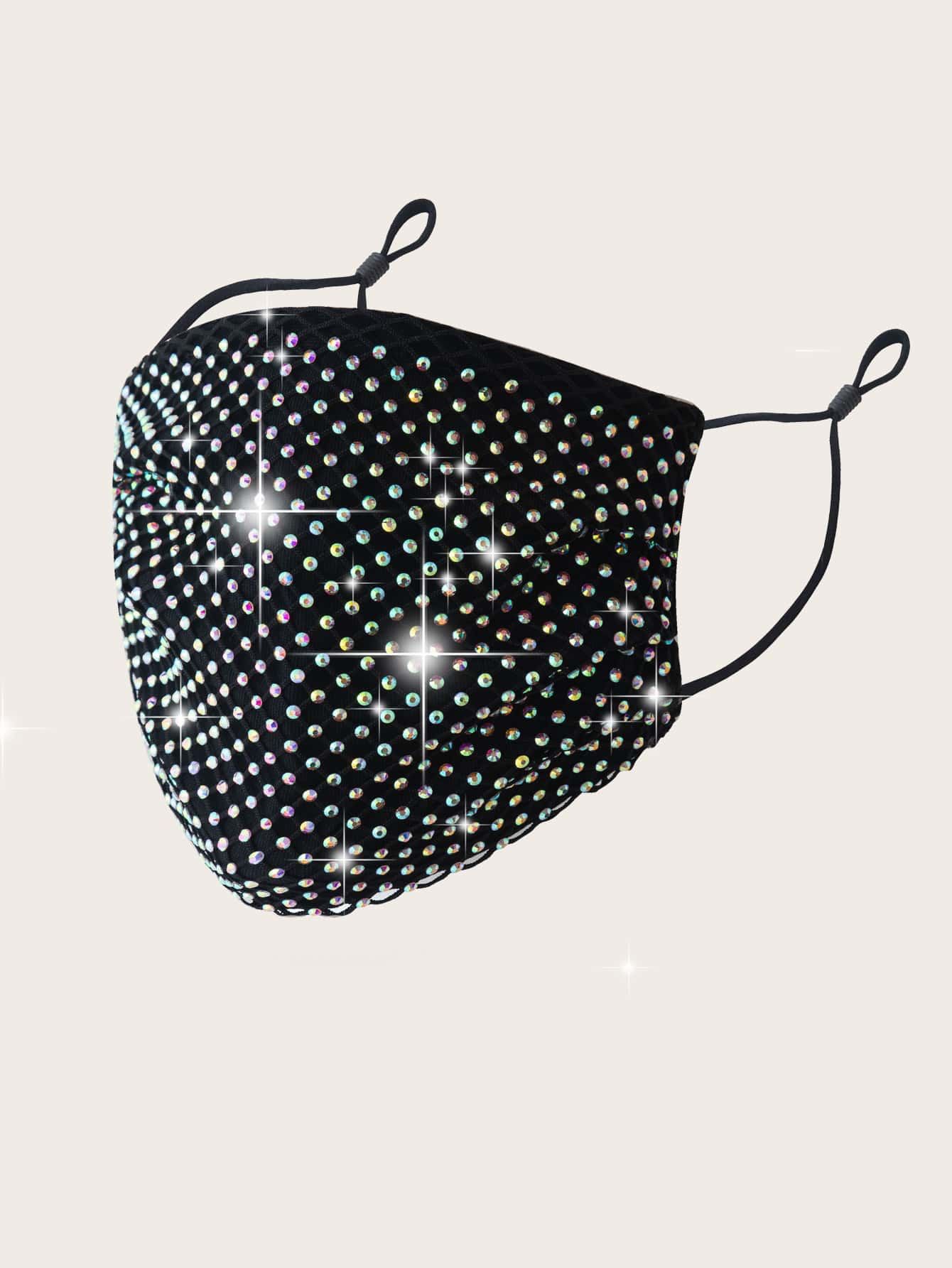 Black Décorative Face Mask 70% Cotton ,30% Spandex