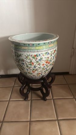 Huge clay vase with stand