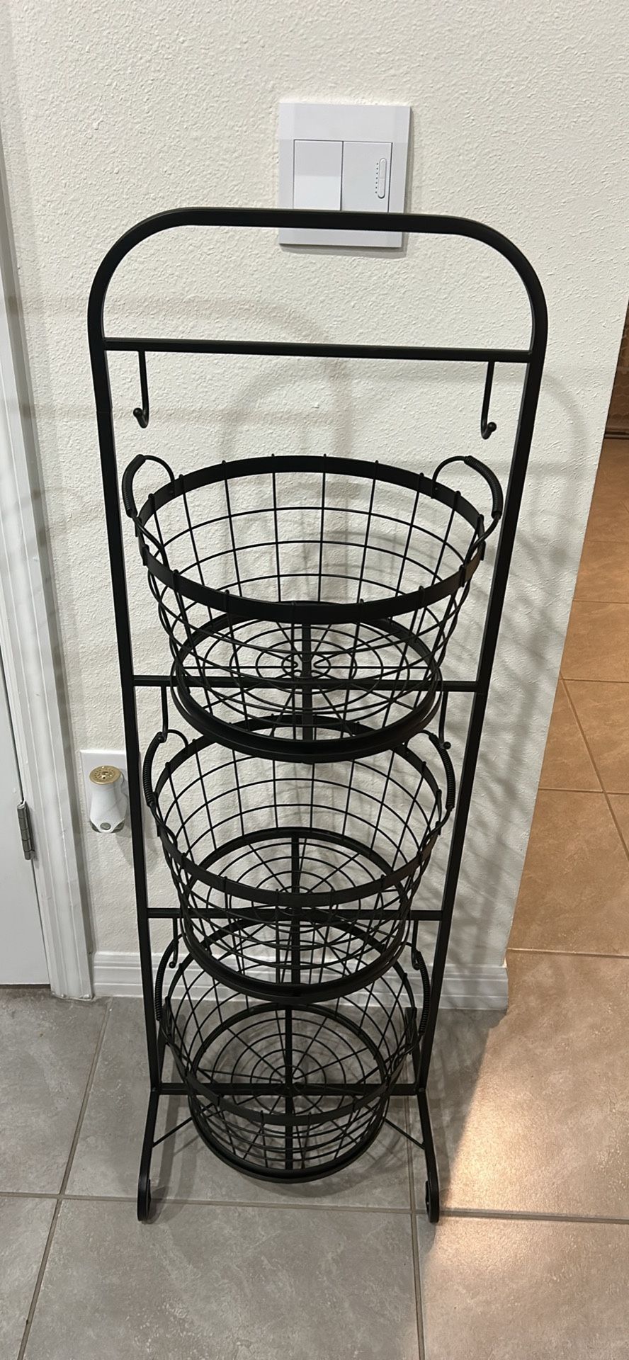 3-Tier Wire Market Basket Storage