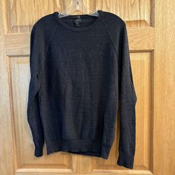 J.Crew Women’s M Med Slim Charcoal Gray Textured Crewneck Pullover Sweatshirt