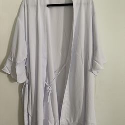 Bird Grey M/L Robe In White 