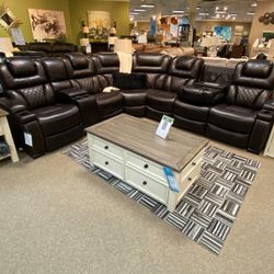 Power Reclining Sectional In Stock For Immediate Delivery 