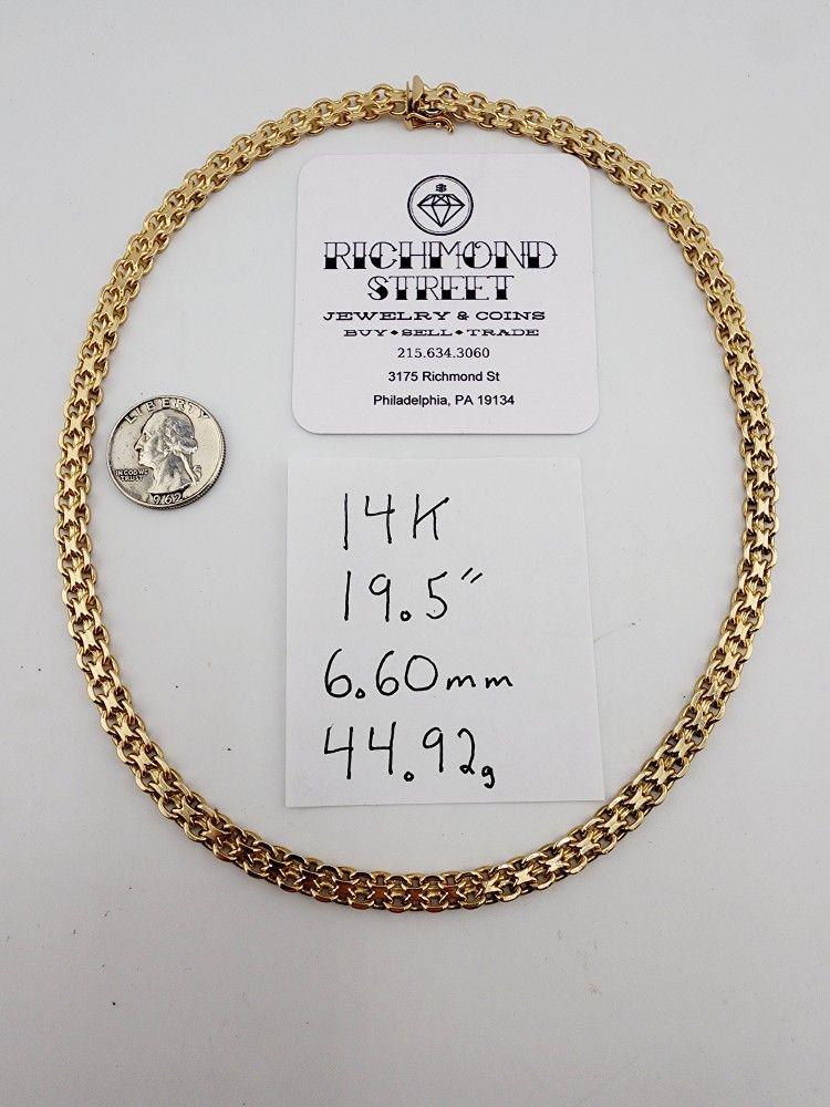 14k gold 19.5" bismark link chain