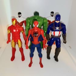 Marvel figures 6 inch Ironman, Captain America, Hulk, Spiderman and Falcon