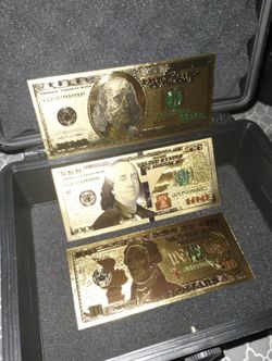 24k Gold Collector Novelty $100 & $10 Bills