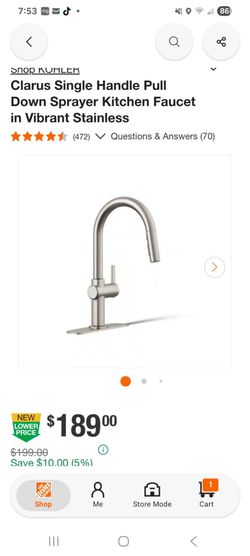 Clarus Single Handle Pull Down Sprayer Kitchen Faucet in Vibrant Stainless
