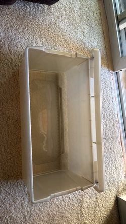 2 Clear Plastic Storage Bin for CDs with Lid