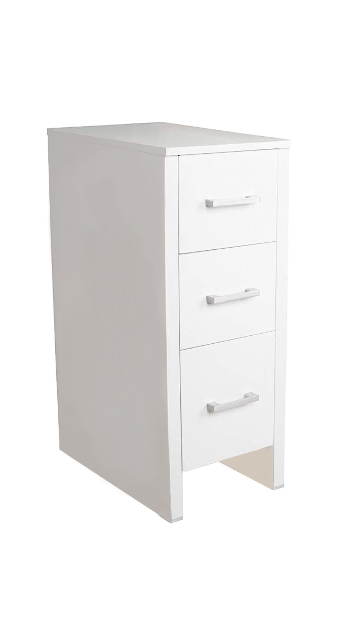 White Side Cabinet w/ 3 Drawers