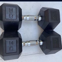 CAP Barbell, 30lb Rubber Hex Dumbbell, Single