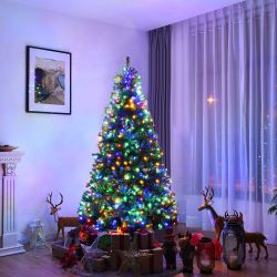 #6- 7 Ft Pre-Lit Artificial Christmas Tree Hinged 750 LED Lights
