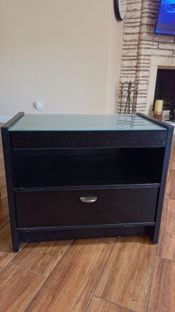 Nightstand with glass countertop