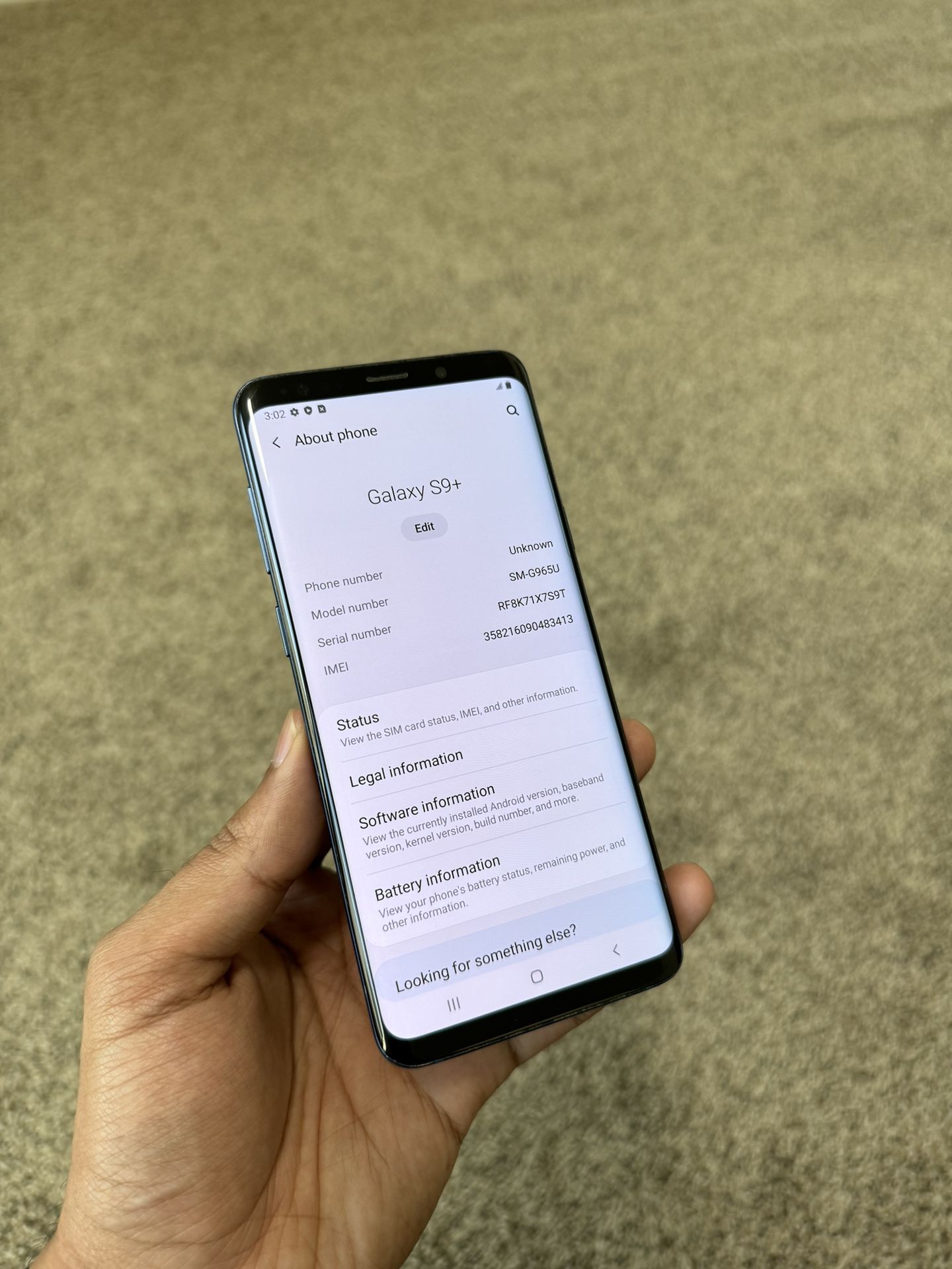 Samssung galaxy S9 Plus, Unlocked, Excellent Condition, Clean IMEI