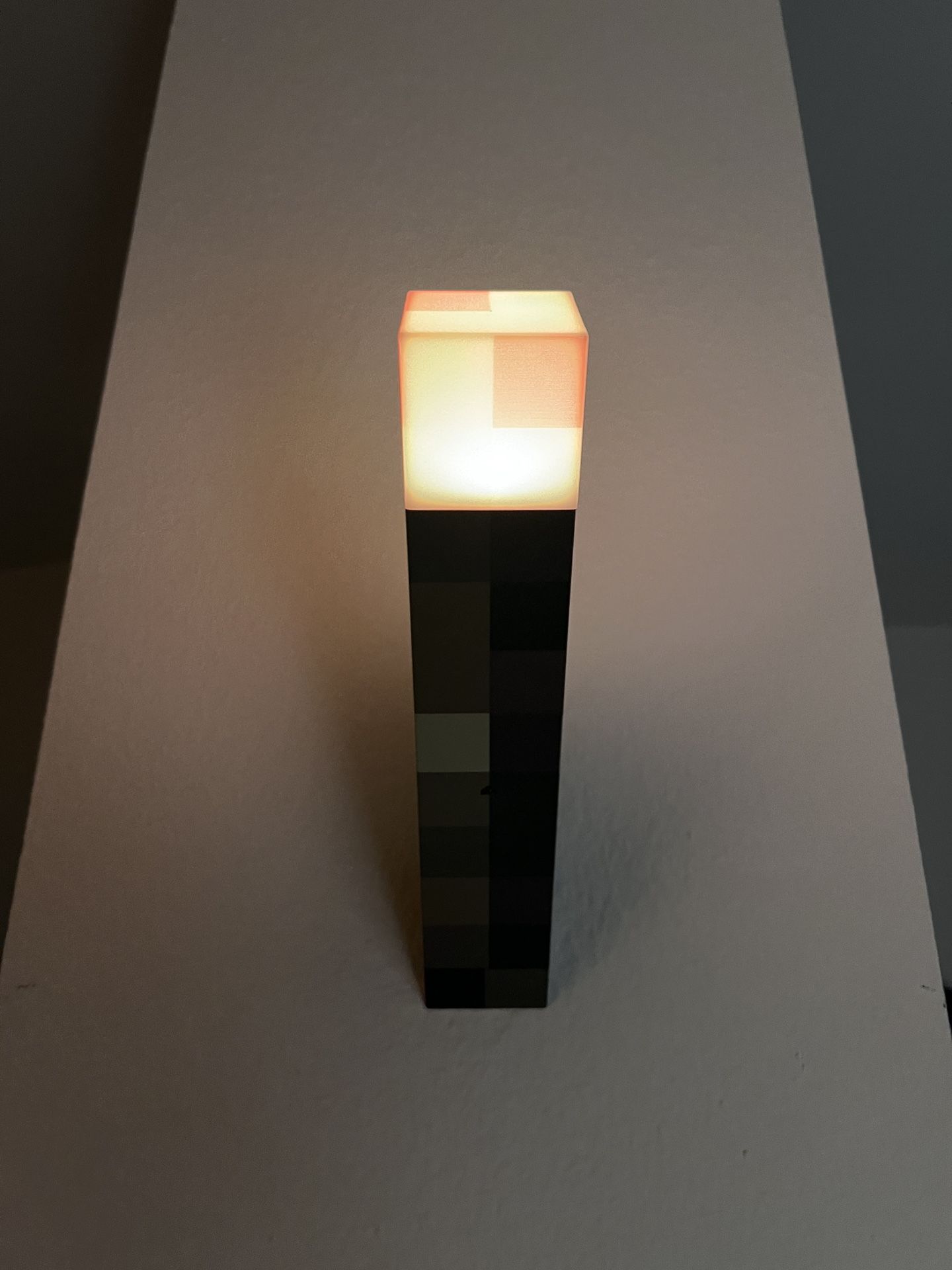 Minecraft Brownstone Torch Lamp | 11.5 Inch LED Night Light | USB Charging Port with RGB Remote Control