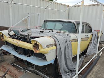 57 Fairlane Shell, 68 Station Wagon Wrecked But Engine And Everything Good , Blue 68 Station Wagon