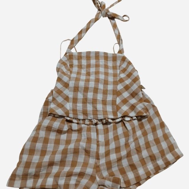 NWT Kirious Los Angeles Plaid Halter & High Rise Coord Set