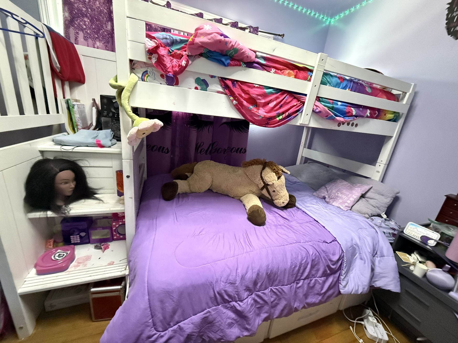 White Bunk Bed With Drawers And Steps