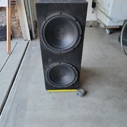 2 - 12" PowerBass SUBWOOFER WITH BOX And 2 Amps
