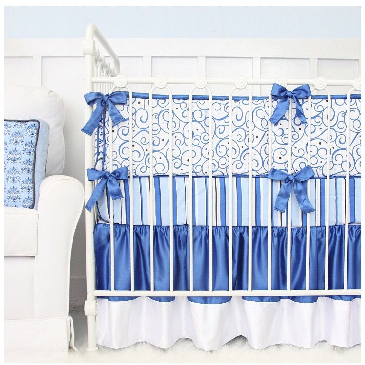 Baby boy blue crib and nursery set