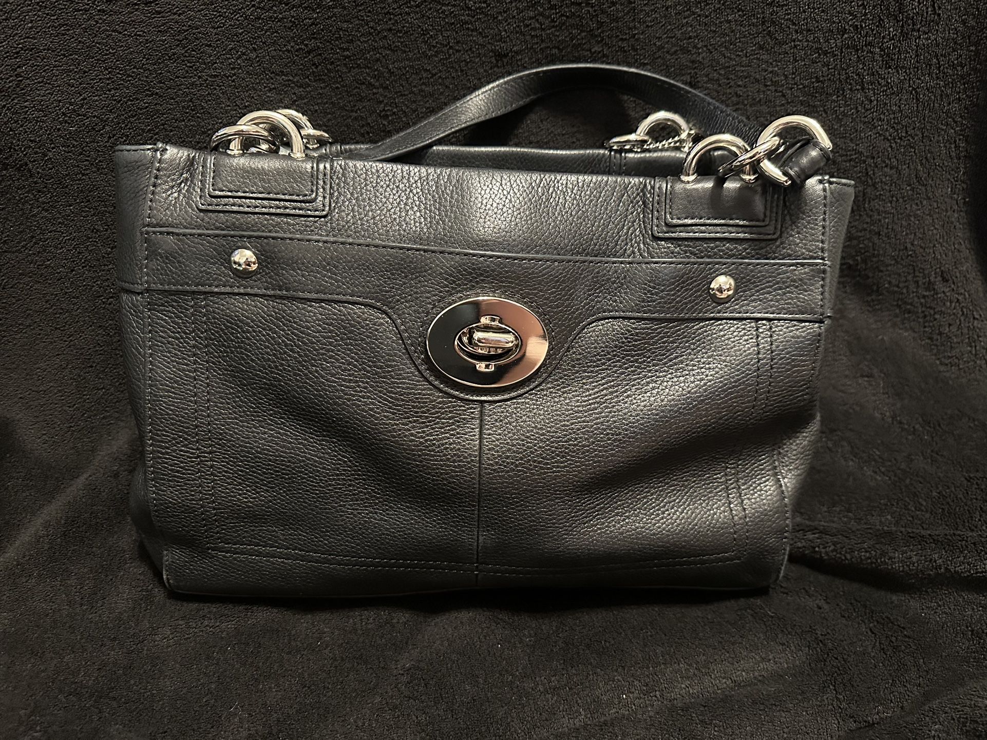 Coach Peyton Penelope Black Pebbled Leather Handbag β $90 OBO