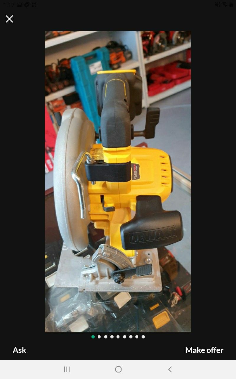 DEWALT 20V AND 60V CORDLESS CIRCULAR SAW 7-1/4" FLEX NO BATTERY NO CHARGER SOLO LA HERRAMIENTA