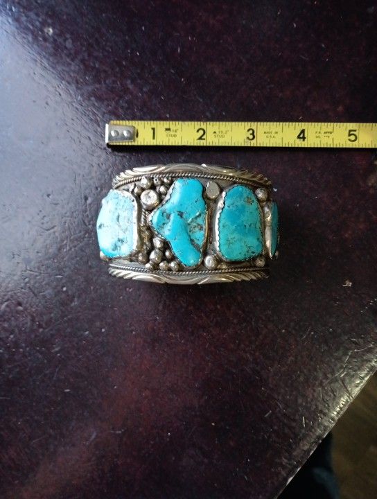 Vintage Navajo Men's Cuff Silver Braceletk