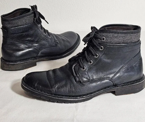 john varvatos vintage mensboot 7.5 soft black leather ankle boots NEW VIBRAM SOLE