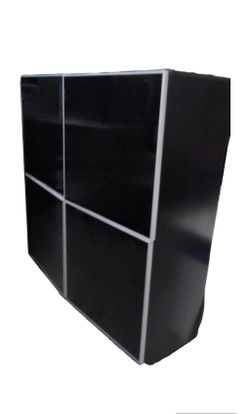 Modern Storage Cabinet / 47"W x 15"D x 46"H / Open Box / Sleek Black Finish / High-Capacity Storage / Professional Grade / Office Organizer
