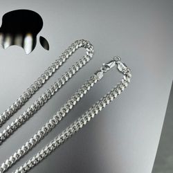 Silver Cuban Link Chain 24”