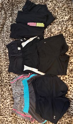 Athletic shorts and leggings