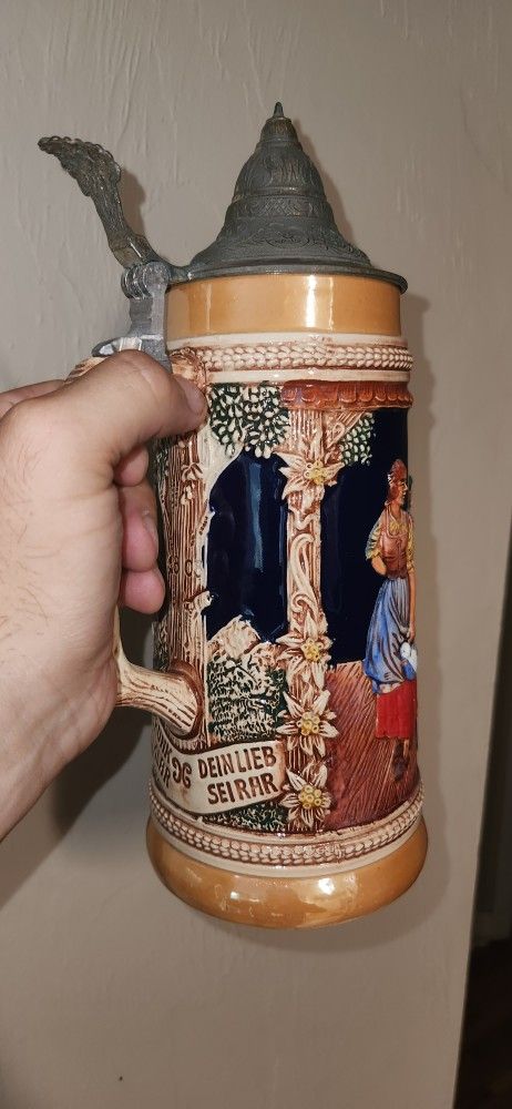 Antique Porcelain Beer Stein
