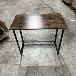 Compact Folding Desk for Home Office, Space-Saving Study Table, Easy Assembly - Rustic Brown and Black