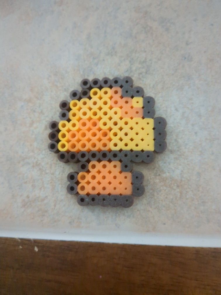 Orange Mushroom Perler Bead 
