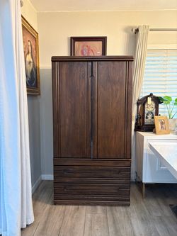 Refinished Solid Wood Armoire / Storage Cabinet