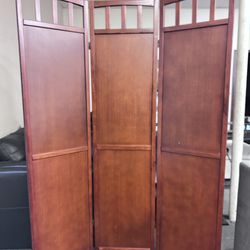 3 Panels Room Divider Solid Wood Walnut Color