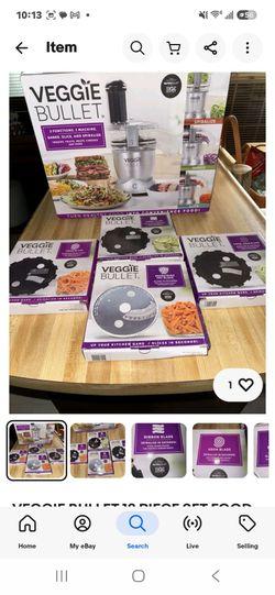 VEGGIE BULLET 12 PIECE SET FOOD PROCESSOR PLUS 3 EXTRA BLADES NEW